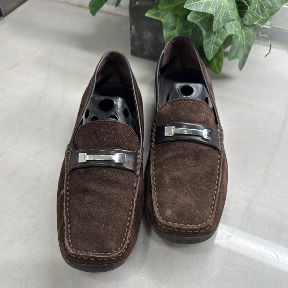 Geox Respira Leather Dress Causal Slip On Flats Suede Shoes Women's 38